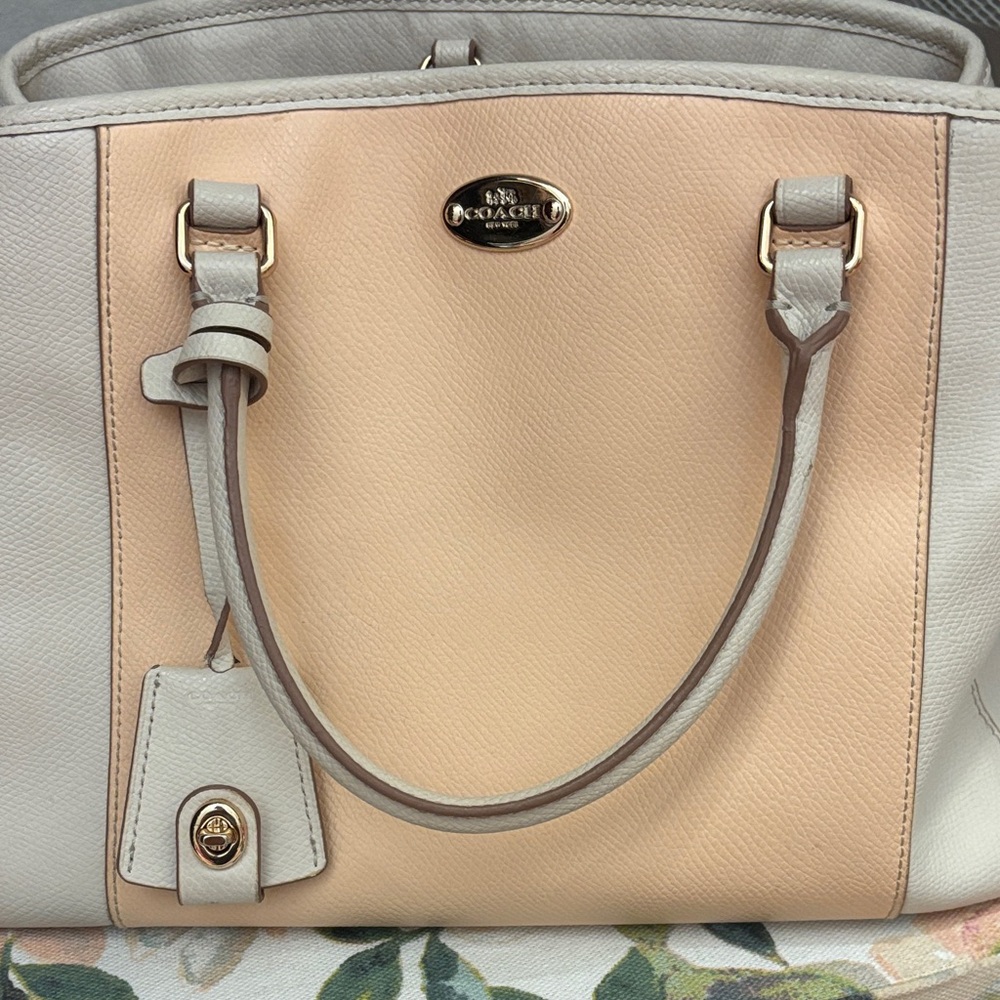 Coach Tan and Cream Tote Bag